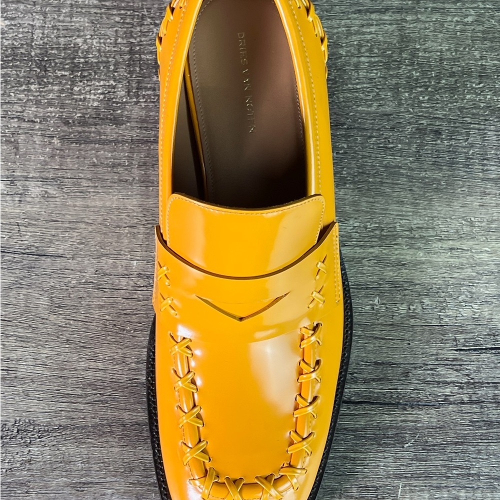 Dries Van Noten Orange Square Toe & Heel Penny Loafer Size 40 - Picture 12 of 17